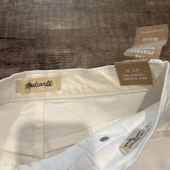 NWT!! Madewell - The Perfect Vintage Jean - White - Size W24 - Picture 6 of 10